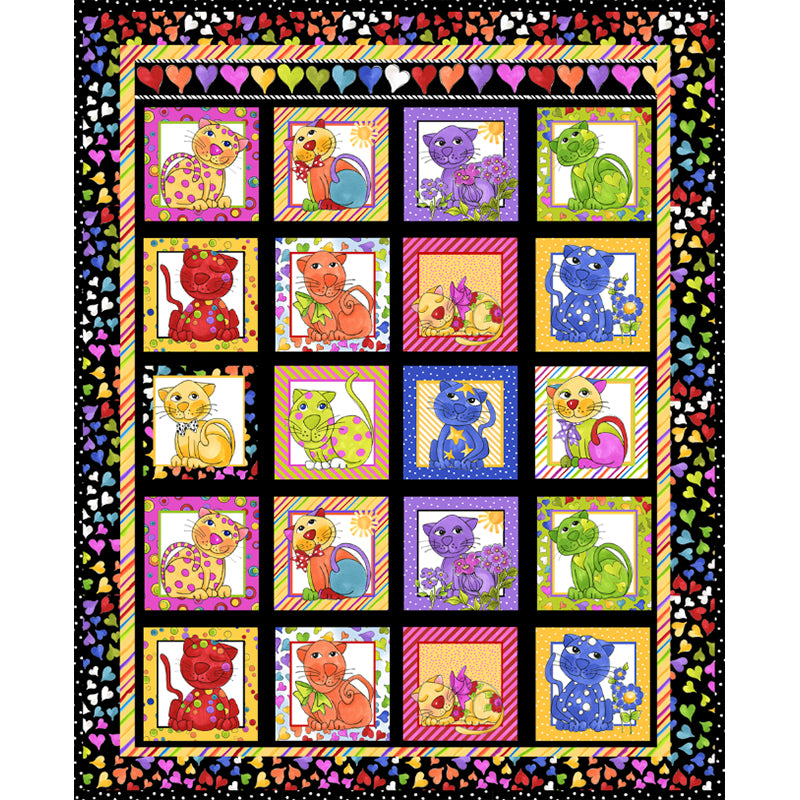 Easy Fabric Panel Quilt Kit Vintage Look Animal Alphabet Baby