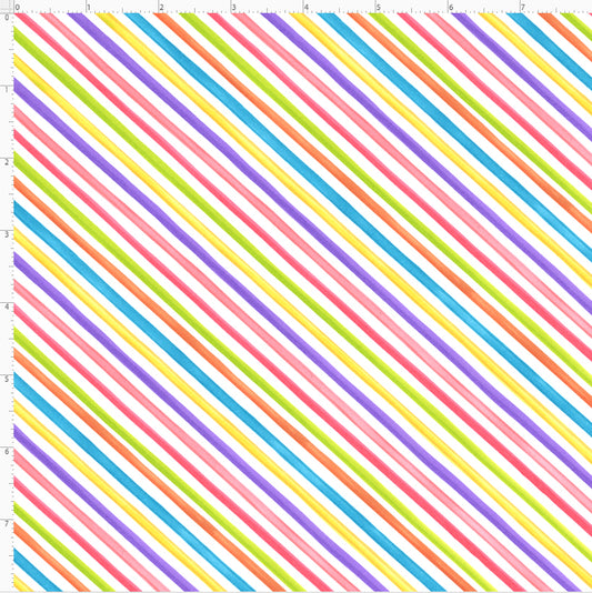 Bias Stripe White Fabric