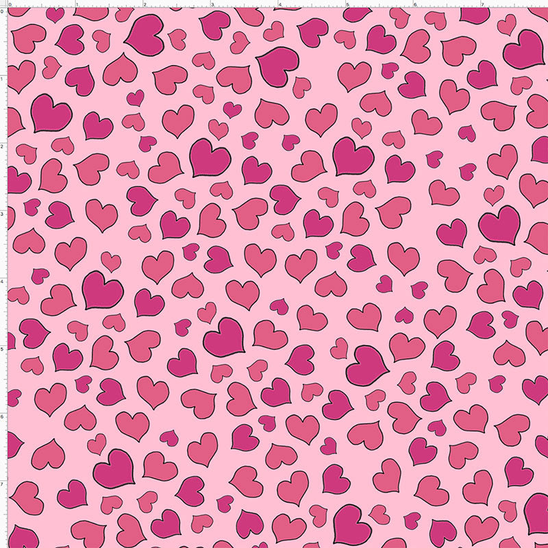 Mini Hearts Pink Fabric