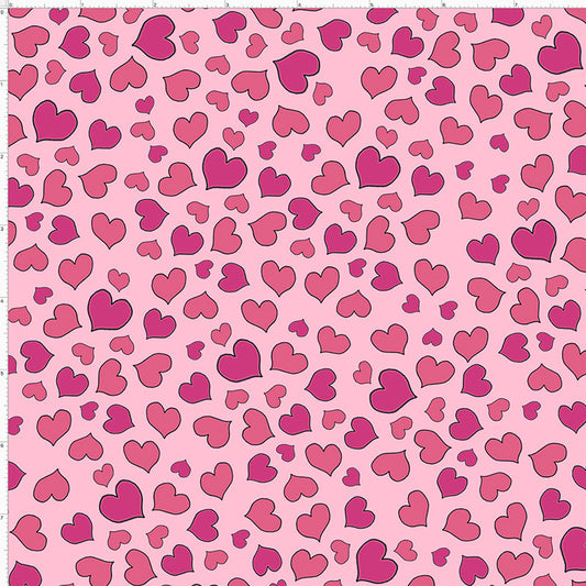 Mini Hearts Pink Fabric