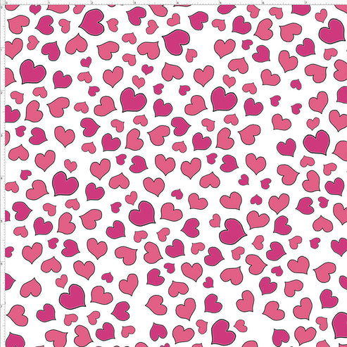 Mini Hearts White Fabric - white heart fabrics