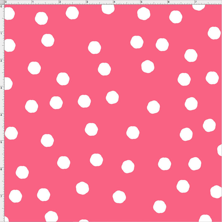 Jumbo Dots Rose / White Fabric - pink dot fabrics – Loralie Designs