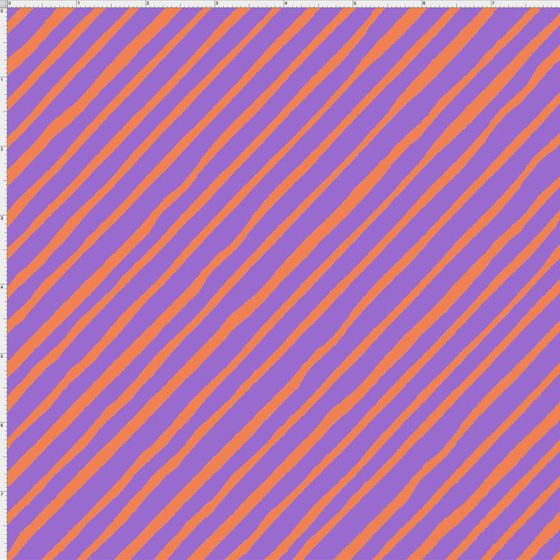 Bias Stripe Purple / Orange Fabric