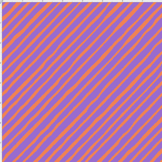 Bias Stripe Purple / Orange Fabric