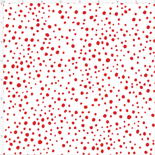 Pepper Dots White / Red Fabric