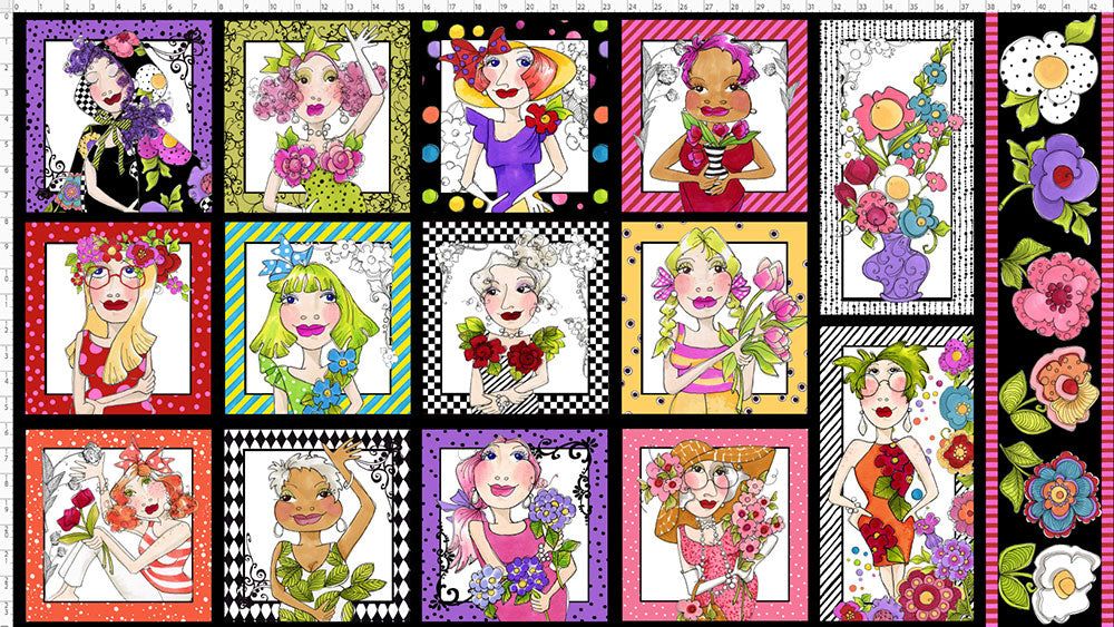 Flower Girl Fabric Panel