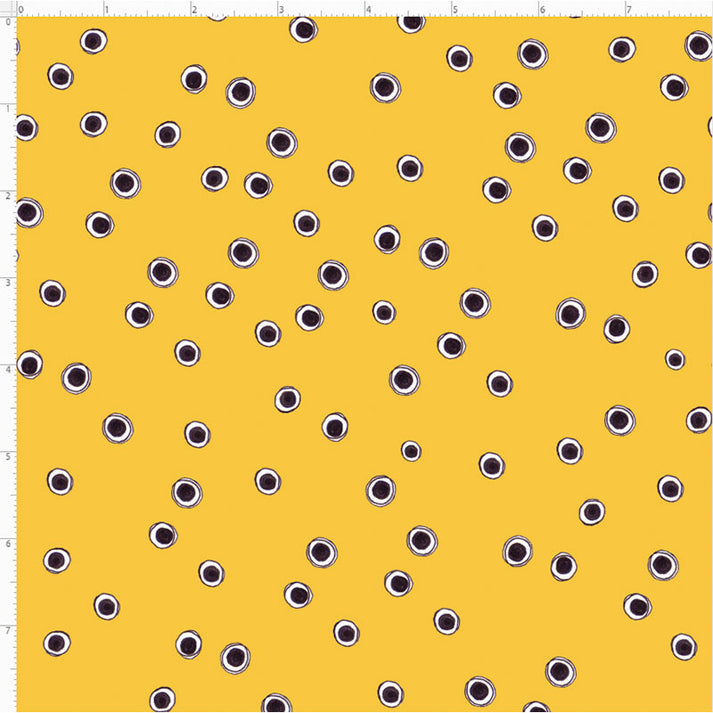 Halo Dots Yellow Fabric - dot fabric – Loralie Designs