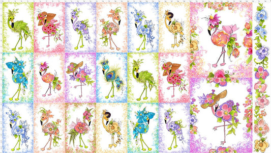 Flamingo & Friends Fabric Panel