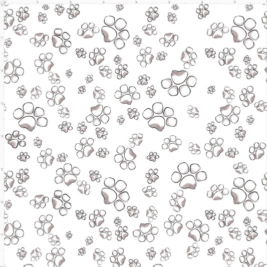 Bare Paws White Fabric