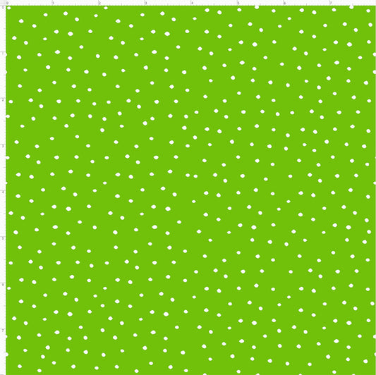 Dinky Dots Spring Green / White Fabric