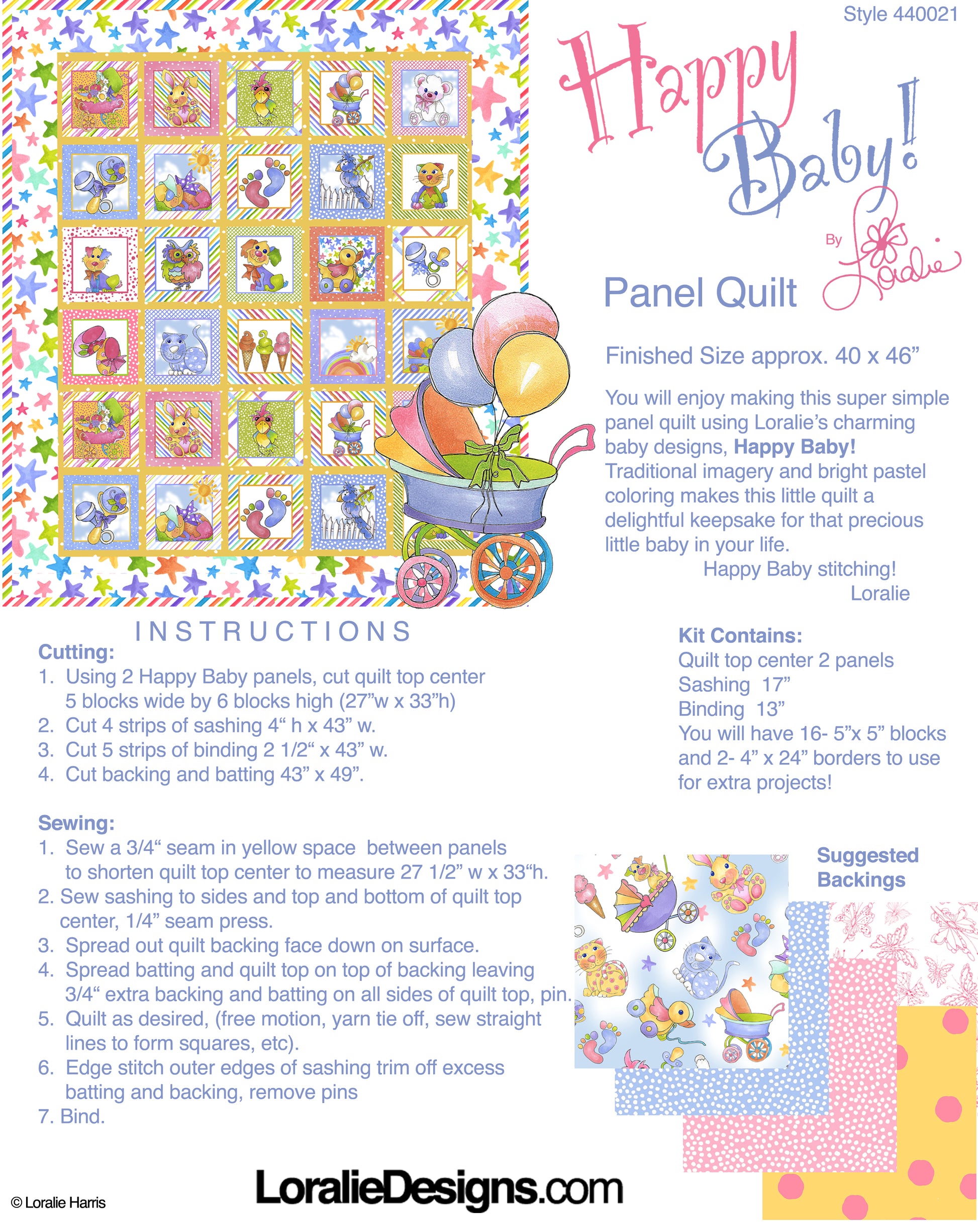 Happy Baby Quilt Kit – Loralie Designs