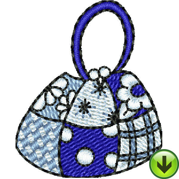 Seams Blue Hand Bag Embroidery Design | DOWNLOAD