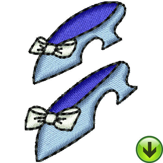 Seams Blue Shoes Embroidery Design | DOWNLOAD